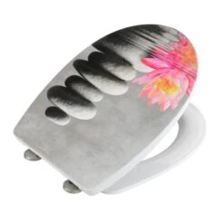 Wenko WC-Sitz Water Lily Mit Relief Absenkautomatik Thermoplast 36,5 X 45 Cm -Wenko 02125 sb freisteller de 03