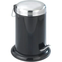 Wenko Kosmetik Treteimer Retoro Schwarz 3 L 30,5 Cm X 22 Cm X 22 Cm