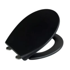 Wenko Premium WC-Sitz Ikaria Absenkautomatik Duroplast 37,5 X 44.5 Cm Schwarz -Wenko 15170 sb freisteller de 03