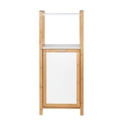Wenko Regal Finja Bambus Mit Wäschebox 30 L Bambus 40 X 95 X 30 Cm Braun -Wenko 15623 sb freisteller de 05