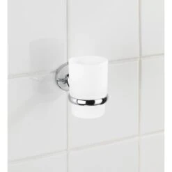 Wenko Zahnputzbecher Cuba Inkl. Halterung Chrom-Weiß -Wenko 22167100 sb ambiente de 02