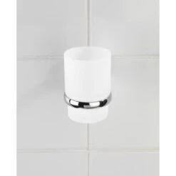 Wenko Zahnputzbecher Cuba Inkl. Halterung Chrom-Weiß -Wenko 22167100 sb ambiente de 03