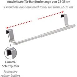 Wenko Tür-Handtuchstange Teleskop Edelstahl -Wenko 301922 1068 02
