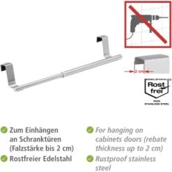 Wenko Tür-Handtuchstange Teleskop Edelstahl -Wenko 301922 1068 03