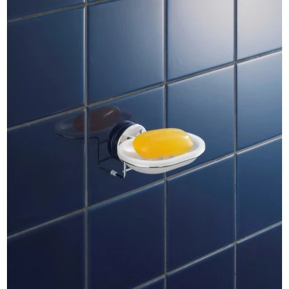 Wenko Vacuum-Loc Wand Seifenablage Milazzo Chrom-Weiß 4 Wenko Vacuum-Loc Wand Seifenablage Milazzo Chrom-Weiß – Bild 2