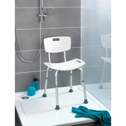 Wenko Badhocker Mit Rückenlehne Secura Kunststoff 49 X 68,5-85,5 X 54 Cm Weiß 4 Wenko Badhocker Mit Rückenlehne Secura Kunststoff 49 X 68,5-85,5 X 54 Cm Weiß – Bild 2