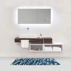 Wenko Badteppich Urdu Blau Polyester 60 X 90 Cm Blau