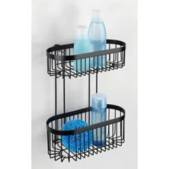 Wenko Wandregal 2 Etagen Classic Plus BlackStahl 26,5 X 33 X 14,5 Cm Schwarz