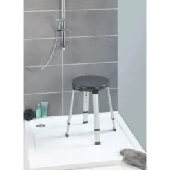 Wenko Duschhocker Secura Premium Anthrazit Rund Drehbar -Wenko 38273500 sb ambiente de 03