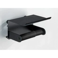 Wenko Toilettenpapierhalter Mit Ablage Classic Plus 14 X 10 X 14 Cm Schwarz -Wenko 38279045 sb ambiente de 03