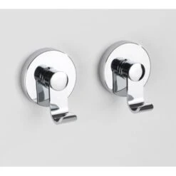 Wenko Vacuum-Loc Haken-Set Irun 2er Set Ohne Bohren (ABS) 6 X 7 X 5 Cm Chrom -Wenko 38304075 sb ambiente de 02