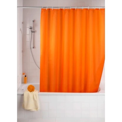 Wenko Anti-Schimmel Duschvorhang Uni 180 Cm X 200 Cm Orange 4 Wenko Anti-Schimmel Duschvorhang Uni 180 Cm X 200 Cm Orange – Bild 2