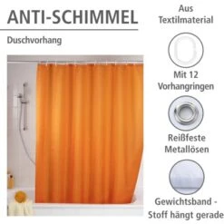 Wenko Anti-Schimmel Duschvorhang Uni 180 Cm X 200 Cm Orange 12 Wenko Anti-Schimmel Duschvorhang Uni 180 Cm X 200 Cm Orange -Wenko 4008838120507 1068 02