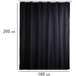 Wenko Anti-Schimmel Duschvorhang Uni Polyester 180 Cm X 200 Cm Schwarz 13 Wenko Anti-Schimmel Duschvorhang Uni Polyester 180 Cm X 200 Cm Schwarz -Wenko 4008838120545 1068 05