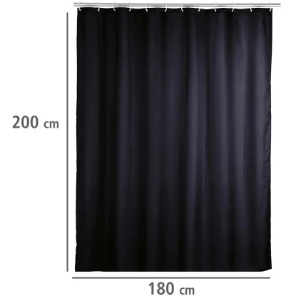 Wenko Anti-Schimmel Duschvorhang Uni Polyester 180 Cm X 200 Cm Schwarz 7 Wenko Anti-Schimmel Duschvorhang Uni Polyester 180 Cm X 200 Cm Schwarz – Bild 5