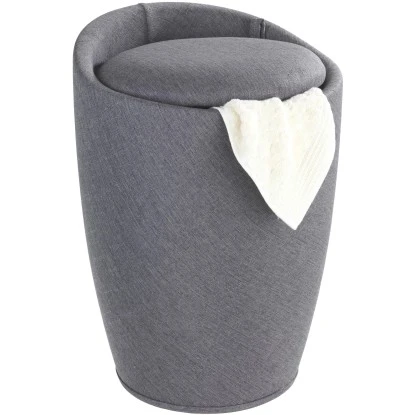 Wenko Badhocker Candy Inkl. Wäschesack Grau Leinenoptik 7 Wenko Badhocker Candy Inkl. Wäschesack Grau Leinenoptik – Bild 5