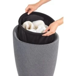 Wenko Badhocker Candy Inkl. Wäschesack Grau Leinenoptik 14 Wenko Badhocker Candy Inkl. Wäschesack Grau Leinenoptik -Wenko 4008838163566 1068 03