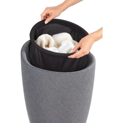 Wenko Badhocker Candy Inkl. Wäschesack Grau Leinenoptik 8 Wenko Badhocker Candy Inkl. Wäschesack Grau Leinenoptik – Bild 6