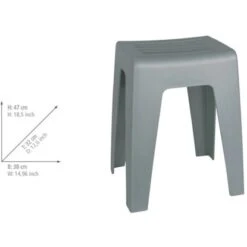 Wenko Badhocker Kumba Aus Kunststoff 47 Cm X 38 Cm X 32 Cm Grau -Wenko 4008838234273 1068 VM 06
