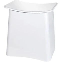 Wenko Badhocker Wing Inkl. Wäschekorb Weiß