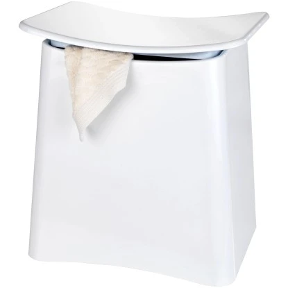 Wenko Badhocker Wing Inkl. Wäschekorb Weiß 6 Wenko Badhocker Wing Inkl. Wäschekorb Weiß – Bild 4