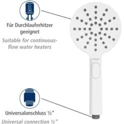 Wenko Duschkopf Design Kunststoff (ABS) 12 X 12 Cm Weiß -Wenko 4008838254141 1068 AI 03