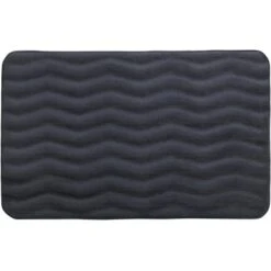 Wenko Badteppich Memory Foam Waves 50 Cm X 80 Cm Dunkelgrau