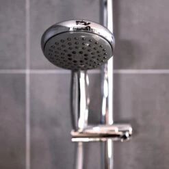 Wenko Duschkopf Basic Grau Kunststoff (ABS), 10 X 10 Cm Grau Chrom -Wenko 4008838266564 1068 AB 02