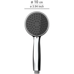 Wenko Duschkopf Basic Grau Kunststoff (ABS), 10 X 10 Cm Grau Chrom -Wenko 4008838266564 1068 VM 01