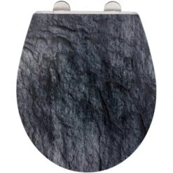 Wenko Premium WC-Sitz Slate Rock Aus Duroplast Mit Absenkautomatik