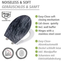 Wenko Premium WC-Sitz Slate Rock Aus Duroplast Mit Absenkautomatik -Wenko 4008838286913 1068 05