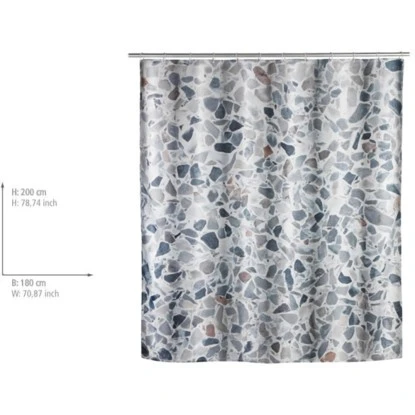 Wenko Duschvorhang Terrazzo Polyester 180 Cm X 200 Cm Waschbar 4 Wenko Duschvorhang Terrazzo Polyester 180 Cm X 200 Cm Waschbar – Bild 2