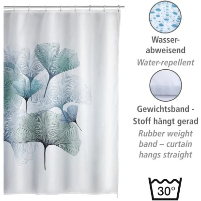 Wenko Anti-Schimmel Duschvorhang Ginkgo Polyester 180 Cm X 200 Cm 5 Wenko Anti-Schimmel Duschvorhang Ginkgo Polyester 180 Cm X 200 Cm – Bild 3