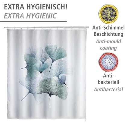 Wenko Anti-Schimmel Duschvorhang Ginkgo Polyester 180 Cm X 200 Cm 6 Wenko Anti-Schimmel Duschvorhang Ginkgo Polyester 180 Cm X 200 Cm – Bild 4