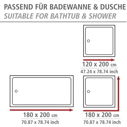Wenko Anti-Schimmel Duschvorhang Ginkgo Polyester 180 Cm X 200 Cm 7 Wenko Anti-Schimmel Duschvorhang Ginkgo Polyester 180 Cm X 200 Cm – Bild 5