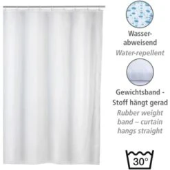 Wenko Anti-Schimmel Duschvorhang Uni Polyester 120 Cm X 200 Cm Weiß 9 Wenko Anti-Schimmel Duschvorhang Uni Polyester 120 Cm X 200 Cm Weiß -Wenko 4008838298046 1068 03