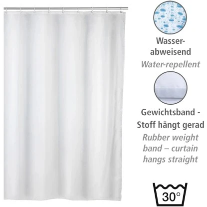 Wenko Anti-Schimmel Duschvorhang Uni Polyester 120 Cm X 200 Cm Weiß 5 Wenko Anti-Schimmel Duschvorhang Uni Polyester 120 Cm X 200 Cm Weiß – Bild 3
