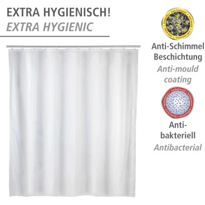 Wenko Anti-Schimmel Duschvorhang Uni Polyester 120 Cm X 200 Cm Weiß 6 Wenko Anti-Schimmel Duschvorhang Uni Polyester 120 Cm X 200 Cm Weiß – Bild 4