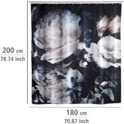 Wenko Anti-Schimmel Duschvorhang Peony Polyester 180 Cm X 200 Cm -Wenko 4008838303467 1068 06