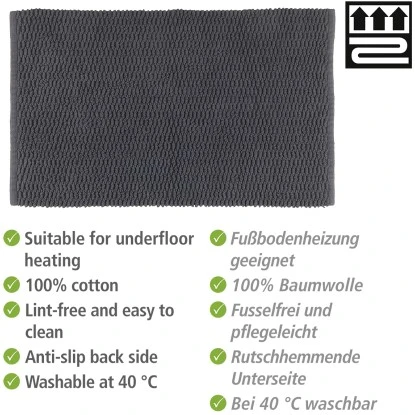 Wenko Badematte Mona 50 Cm X 80 Cm Dunkelgrau 4 Wenko Badematte Mona 50 Cm X 80 Cm Dunkelgrau – Bild 2