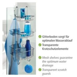 Wenko Duschcaddy Olesi Aus Edelstahl 3 Etagen 22,5 Cm X 70 Cm X 22 Cm -Wenko 4008838313602 1068 AI 03