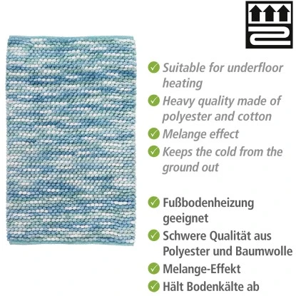Wenko Badteppich Urdu Mit Melange-Effekt 60 Cm X 90 Cm Aqua 4 Wenko Badteppich Urdu Mit Melange-Effekt 60 Cm X 90 Cm Aqua – Bild 2