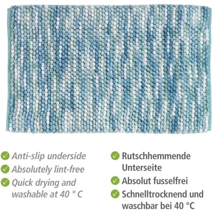 Wenko Badteppich Urdu Mit Melange-Effekt 60 Cm X 90 Cm Aqua 5 Wenko Badteppich Urdu Mit Melange-Effekt 60 Cm X 90 Cm Aqua – Bild 3