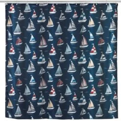 Wenko Duschvorhang Regatta Polyester 180 Cm X 200 Cm Waschbar
