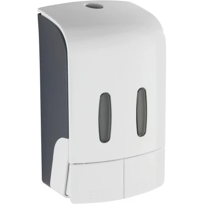 Wenko Desinfektionsmittel- Und Seifenspender Tartas 2-Kammer Weiß 5 Wenko Desinfektionsmittel- Und Seifenspender Tartas 2-Kammer Weiß – Bild 3