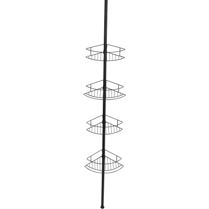 Wenko Teleskop-Duschregal Dolcedo Aus Edelstahl 31 X 23 X 275 Cm Schwarz-Matt 6 Wenko Teleskop-Duschregal Dolcedo Aus Edelstahl 31 X 23 X 275 Cm Schwarz-Matt – Bild 4