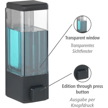 Wenko Desinfektionsmittelspender Istres 320 Ml Schwarz 5 Wenko Desinfektionsmittelspender Istres 320 Ml Schwarz – Bild 3