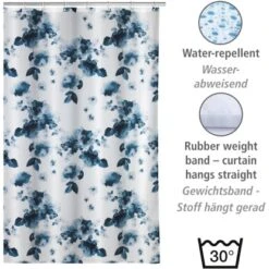 Wenko Anti-Schimmel Duschvorhang Rose Bleu Polyester 180 Cm X 200 Cm -Wenko 4008838345979 1068 03