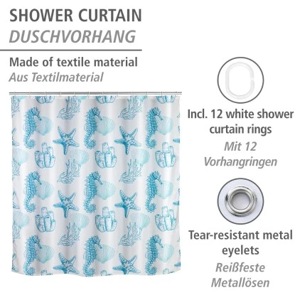 Wenko Anti-Schimmel Duschvorhang Lagoa Polyester 180 Cm X 200 Cm 4 Wenko Anti-Schimmel Duschvorhang Lagoa Polyester 180 Cm X 200 Cm – Bild 2
