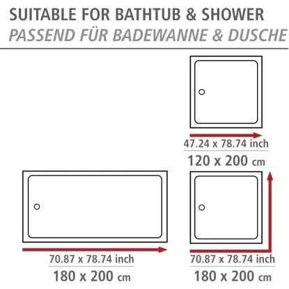 Wenko Anti-Schimmel Duschvorhang Lagoa Polyester 180 Cm X 200 Cm 6 Wenko Anti-Schimmel Duschvorhang Lagoa Polyester 180 Cm X 200 Cm – Bild 4